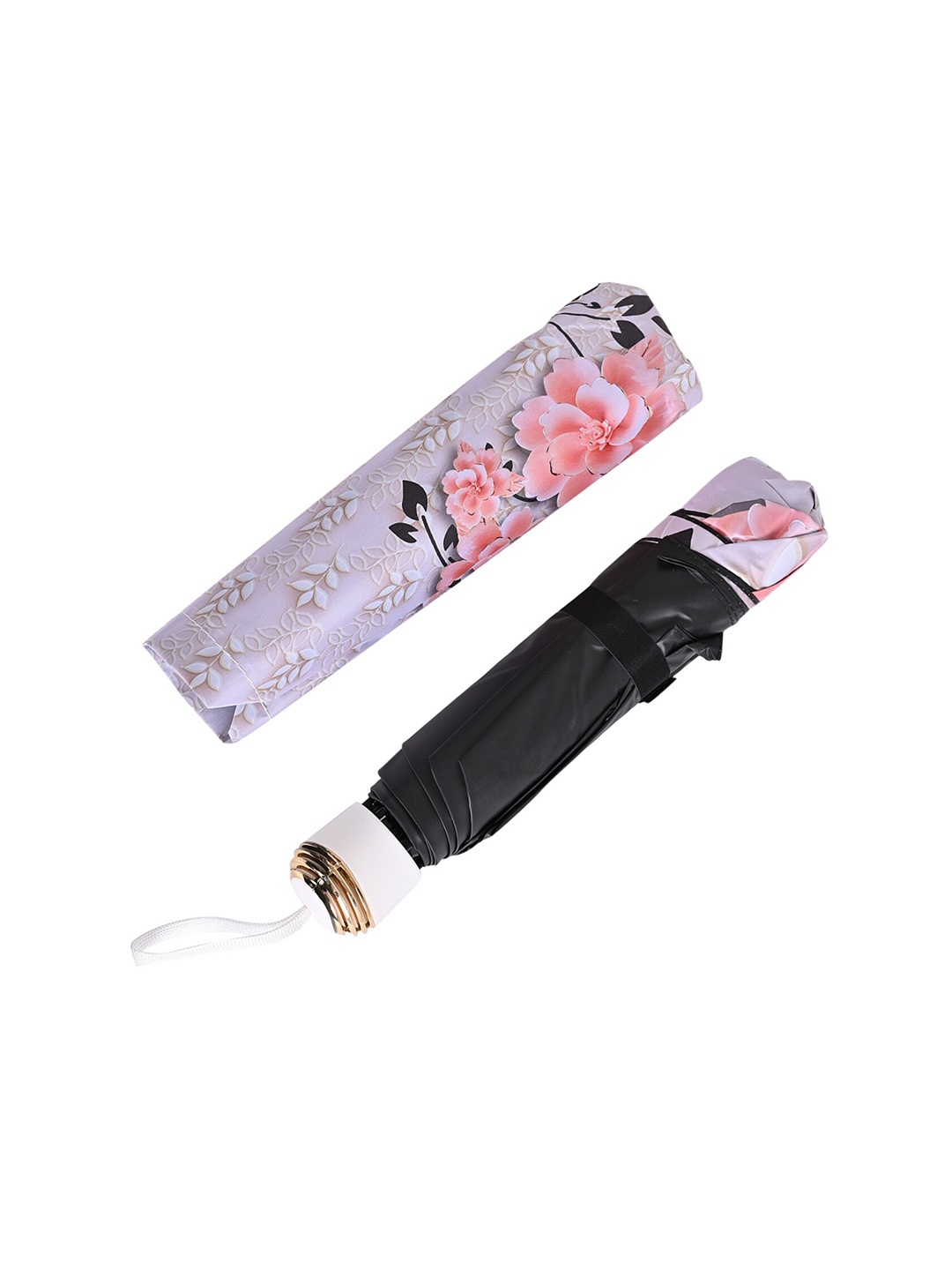 

LOOM LEGACY Manual 3 Fold Floral Umbrellas, Brown