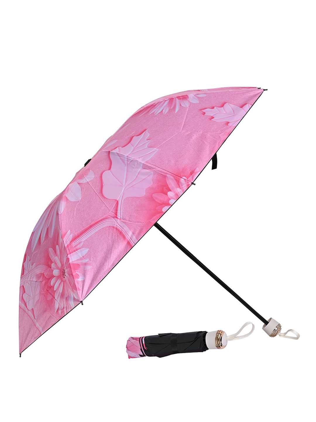 

LOOM LEGACY Manual 3 Fold Floral Umbrellas, Pink