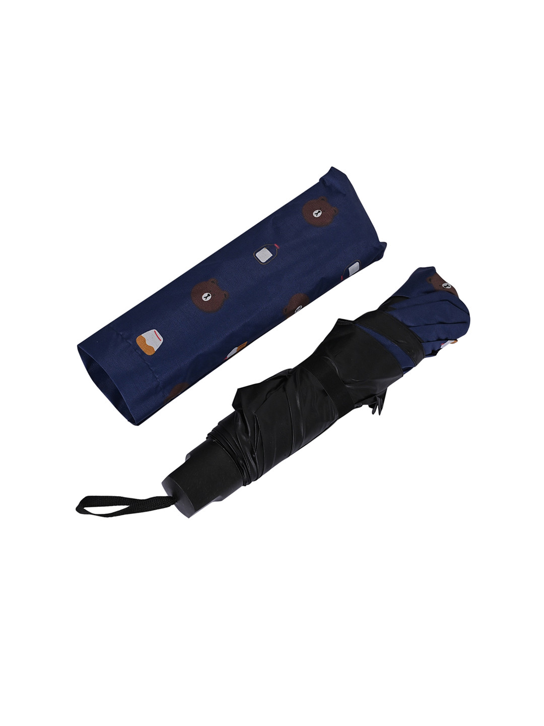 

LOOM LEGACY Manual 3 Fold Cartoon Characters Umbrellas, Navy blue