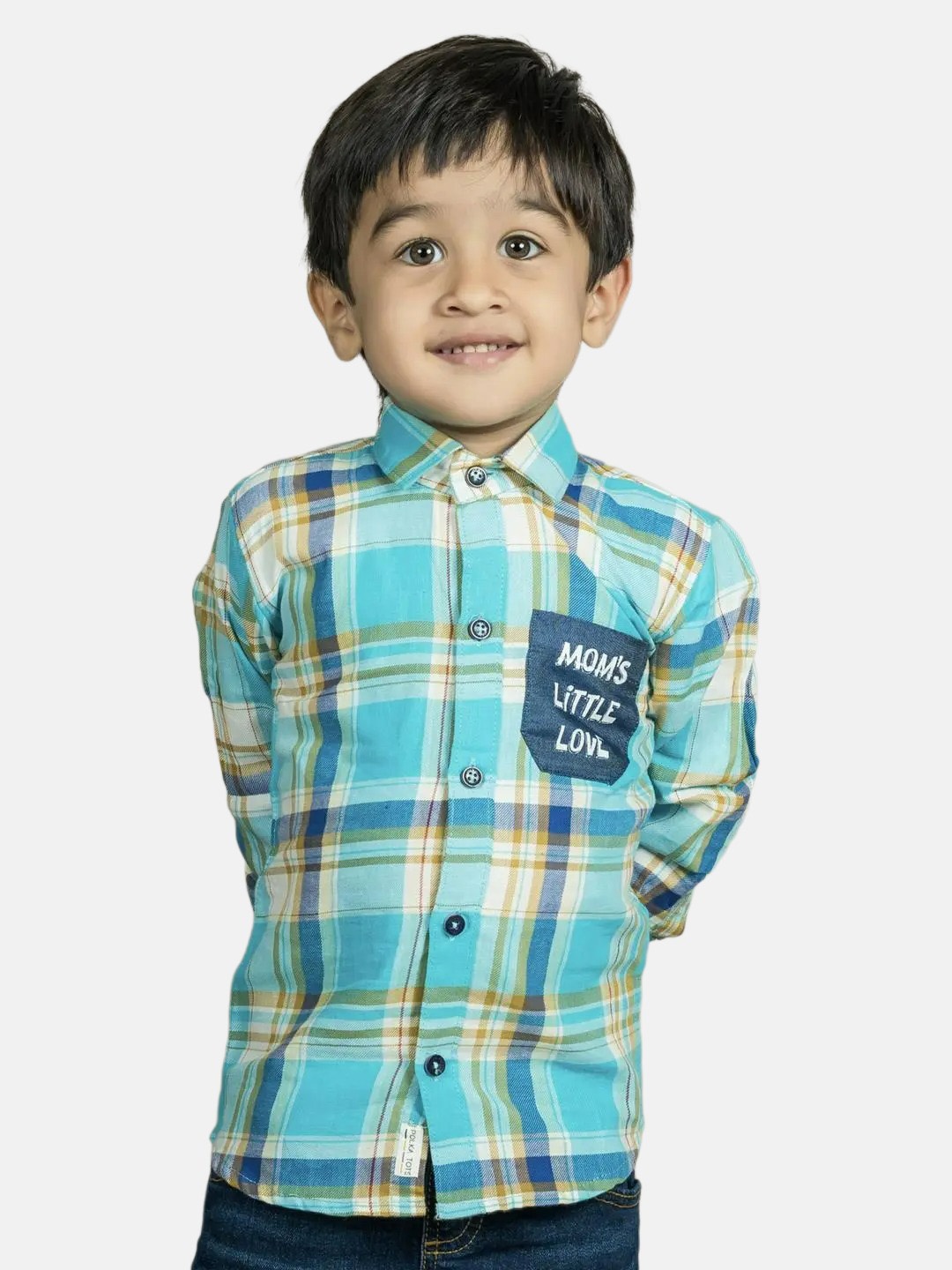 

Polka Tots Boys Tartan Checked Casual Shirt, Blue