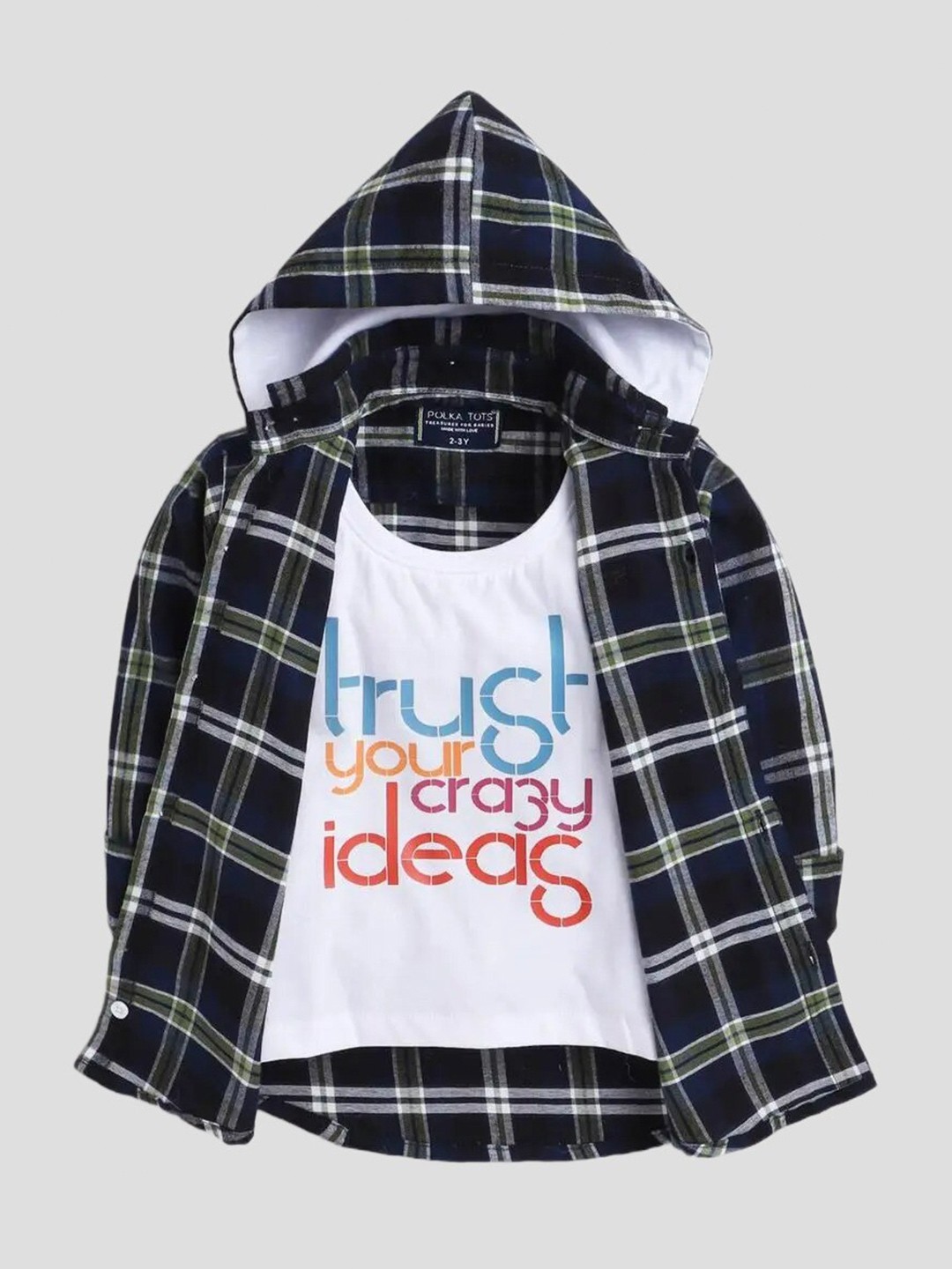 

Polka Tots Boys Checked Casual Shirt, Blue