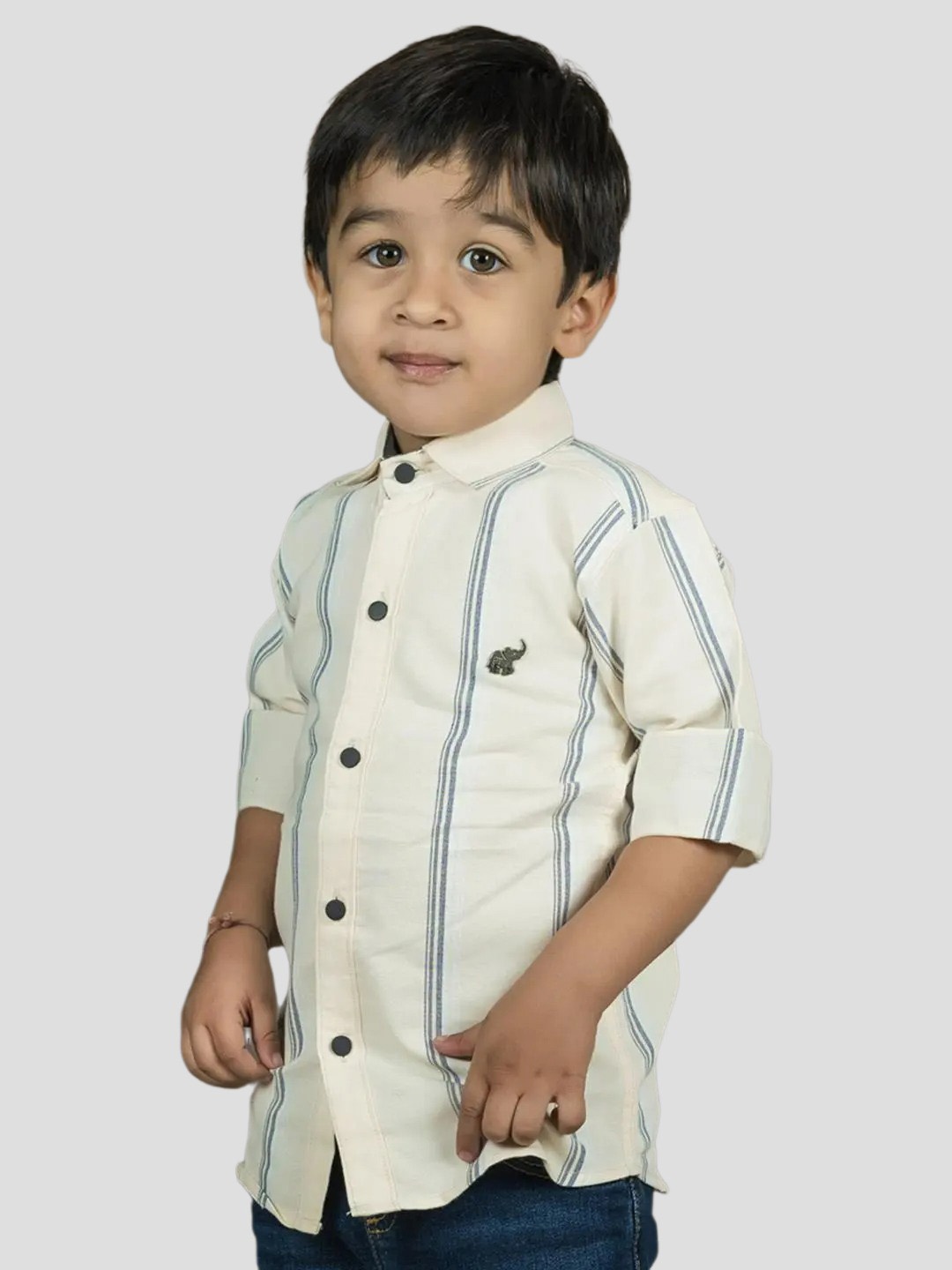 

Polka Tots Boys Full Sleeves Striped Casual Shirt, Yellow
