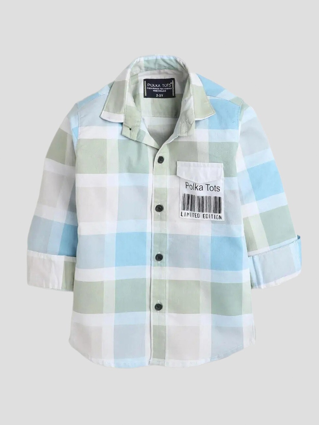 

Polka Tots Boys Checked Casual Shirt, Blue