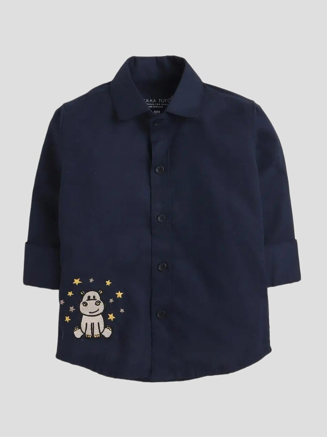 

Polka Tots Boys Spread Collar Casual Shirt, Blue