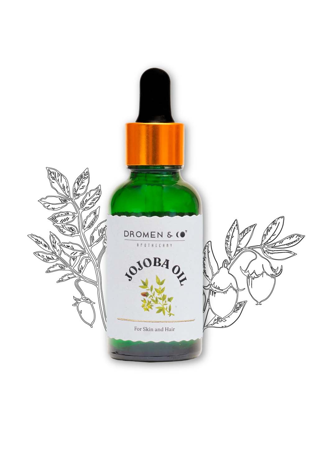 

DROMEN & CO Jojoba Oil For Hair & Skin-30 ml, Green
