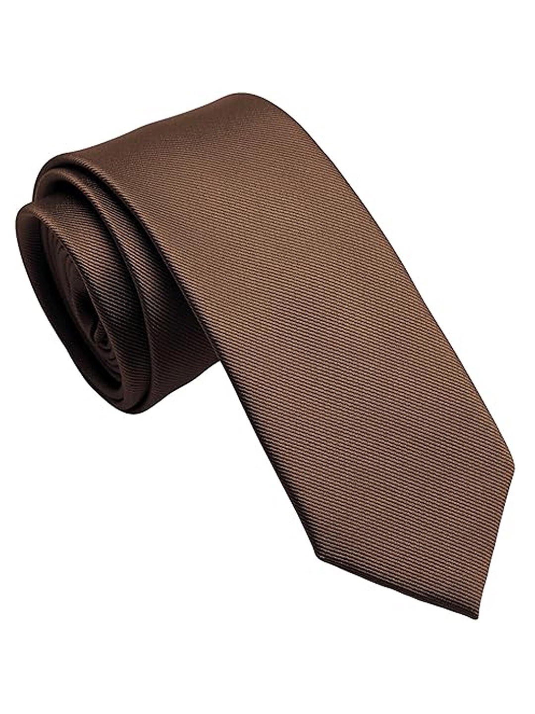 

KAEZRI Men Skinny Tie, Brown