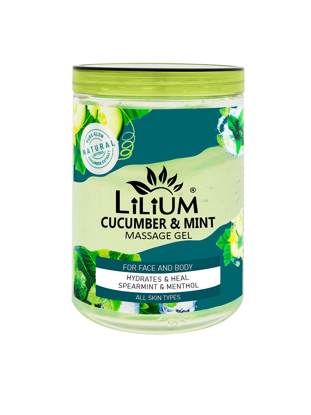 

Lilium Cucumber & Mint Massage Gel - 500ml, Green