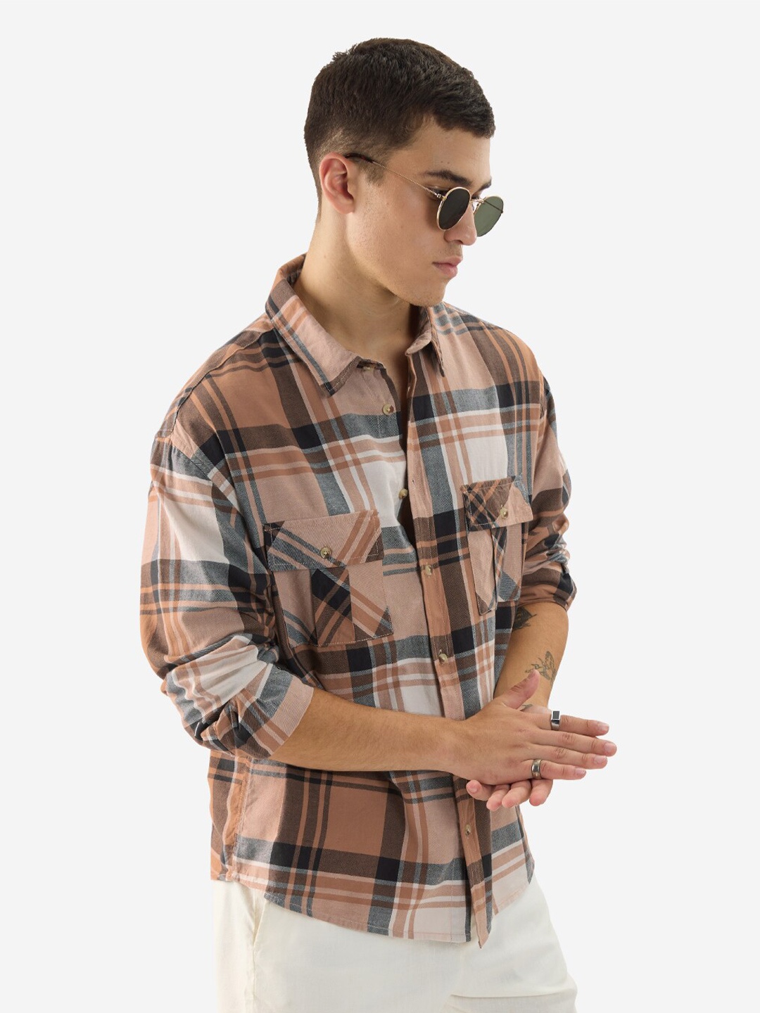 

The Souled Store Tartan Checks Opaque Checked Cotton Casual Shirt, Multi