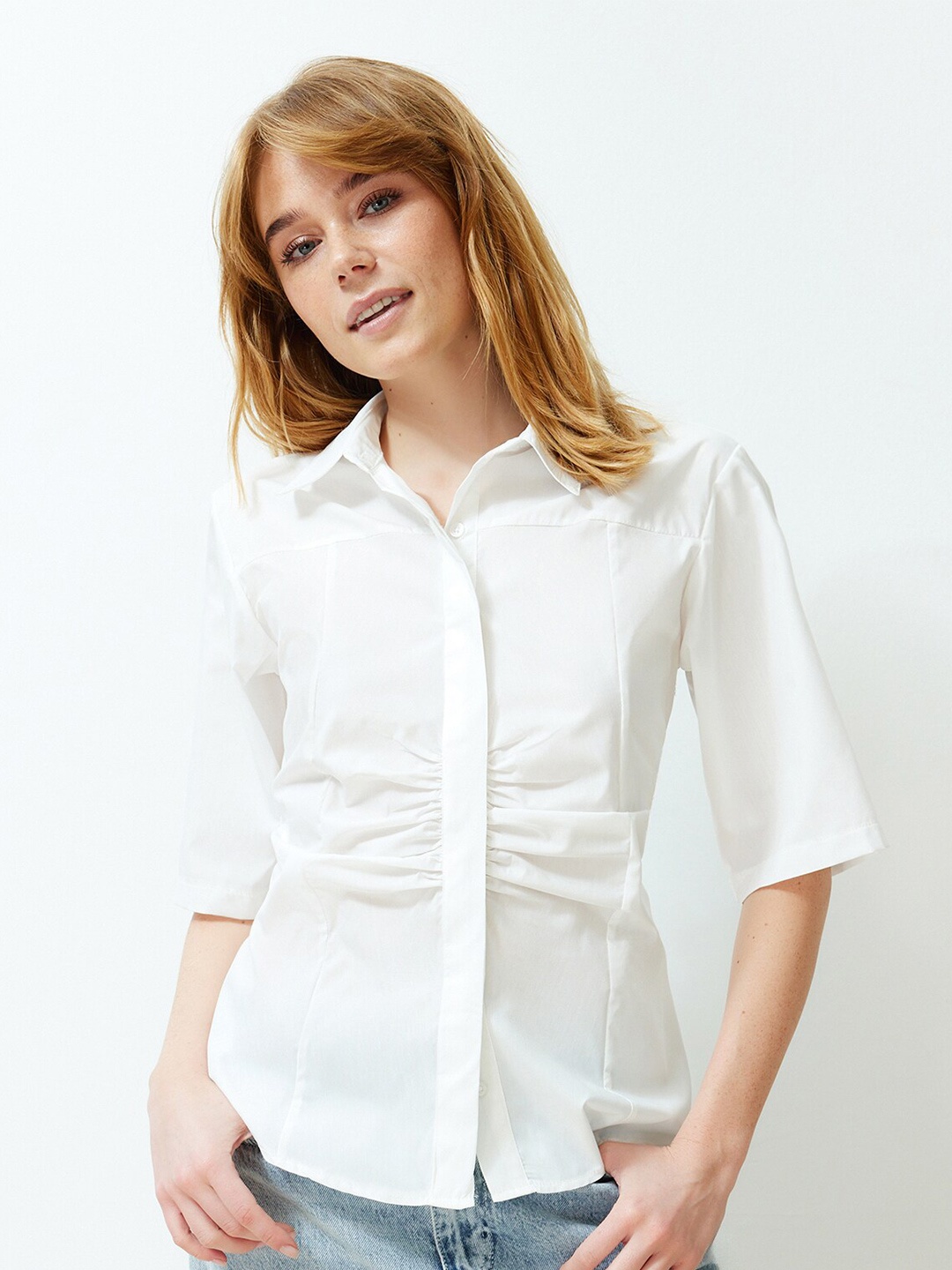 

Trendyol Opaque Cotton Casual Shirt, White