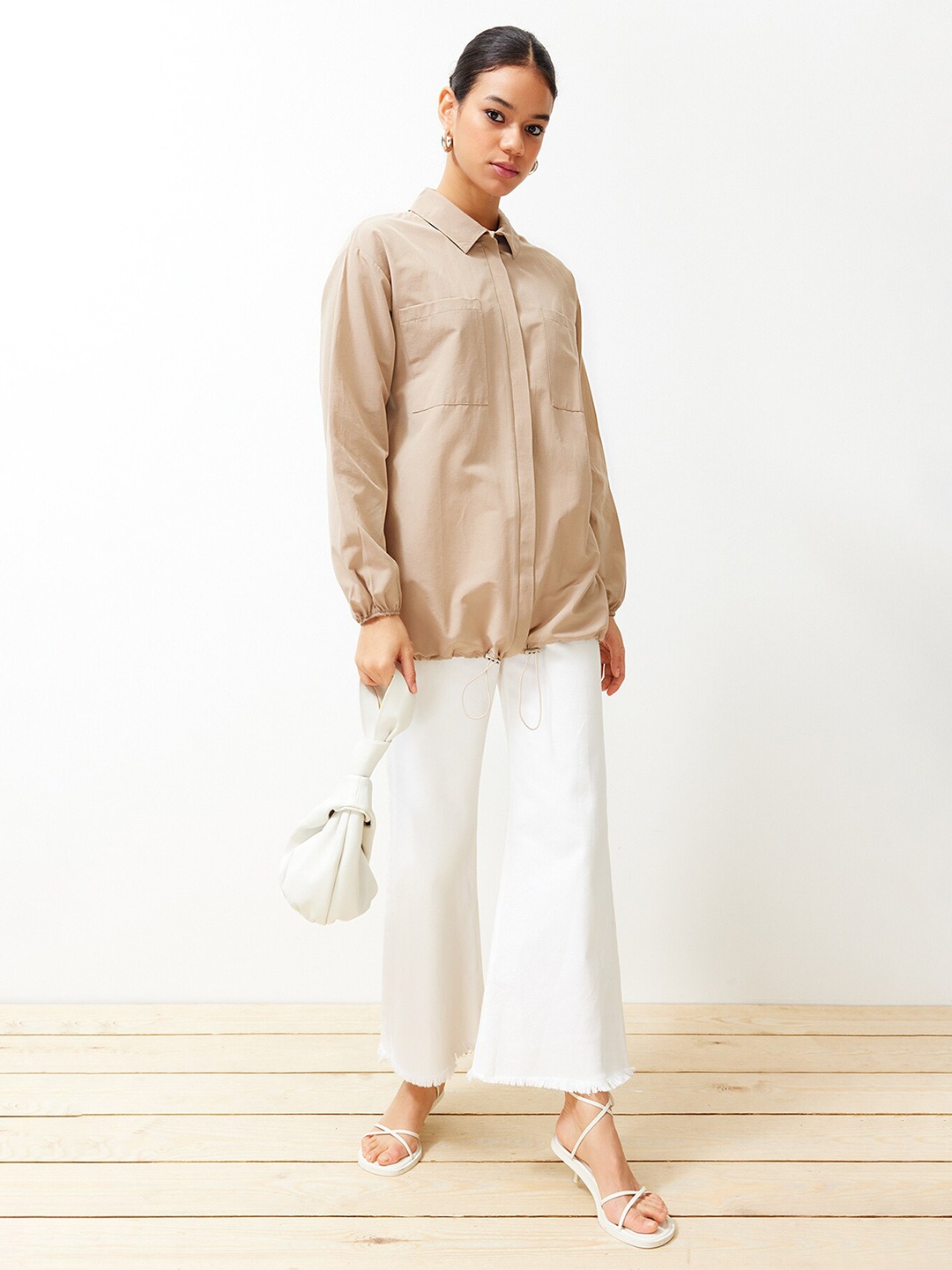 

Trendyol Opaque Casual Shirt, Beige