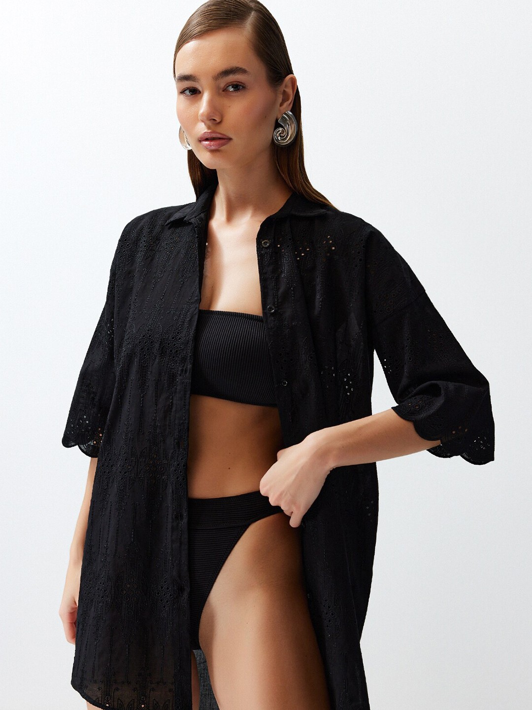 

Trendyol Opaque Cotton Casual Shirt, Black