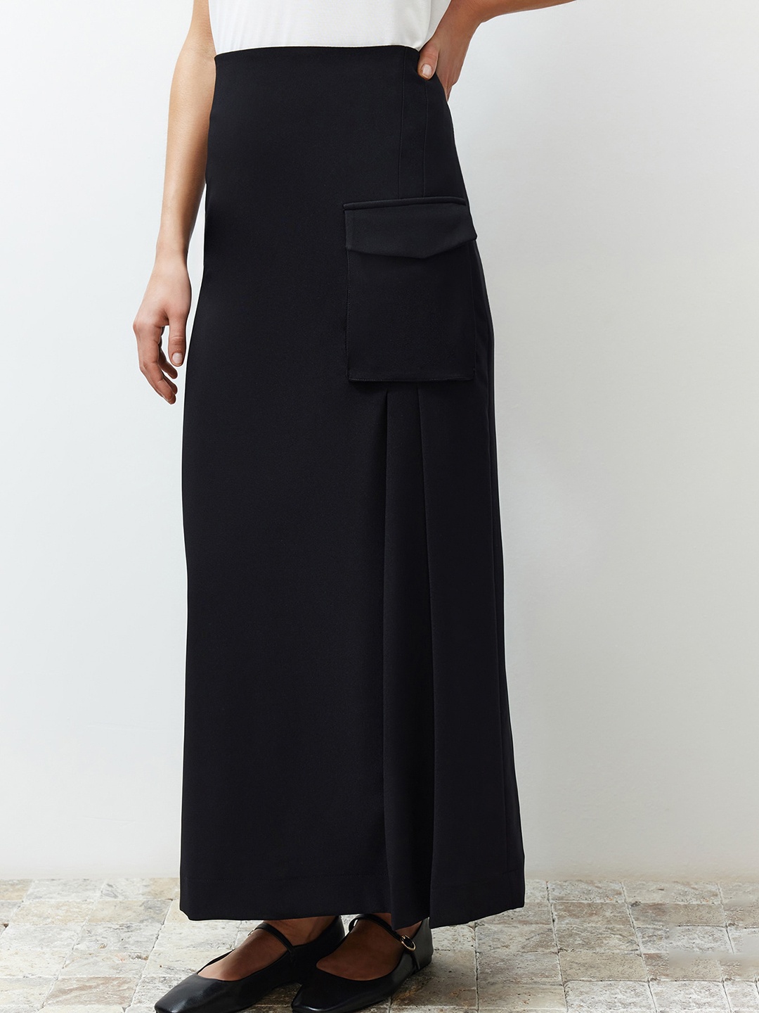 

Trendyol A-Line Maxi Skirts, Black