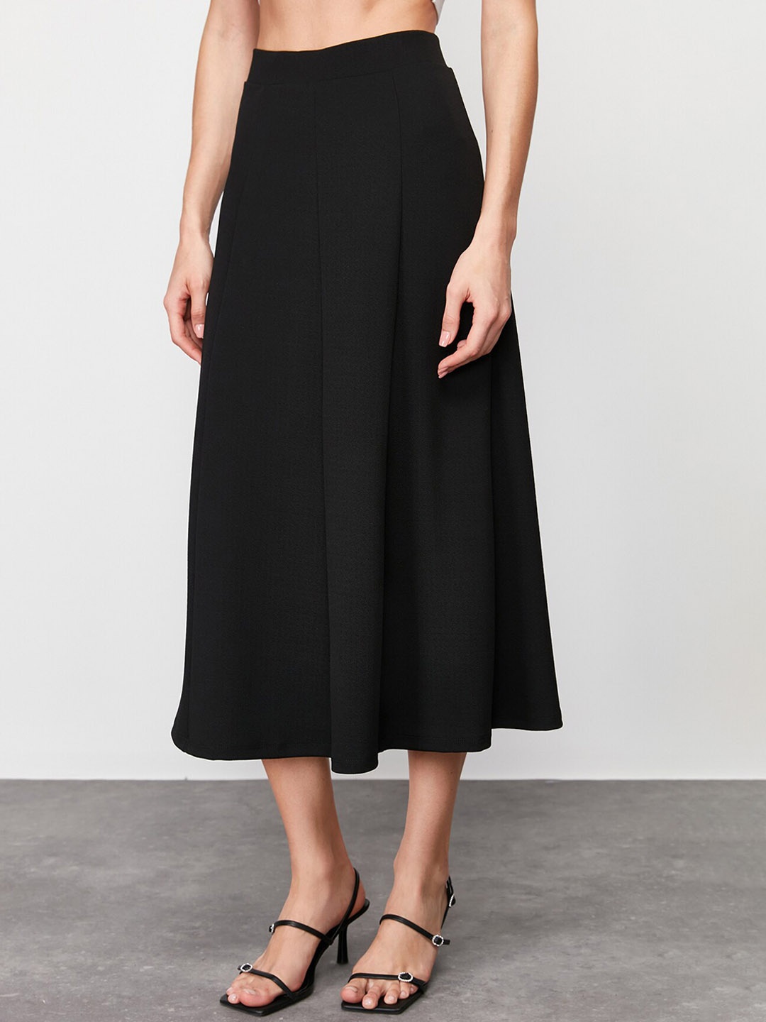 

Trendyol Flared Midi Skirt, Black