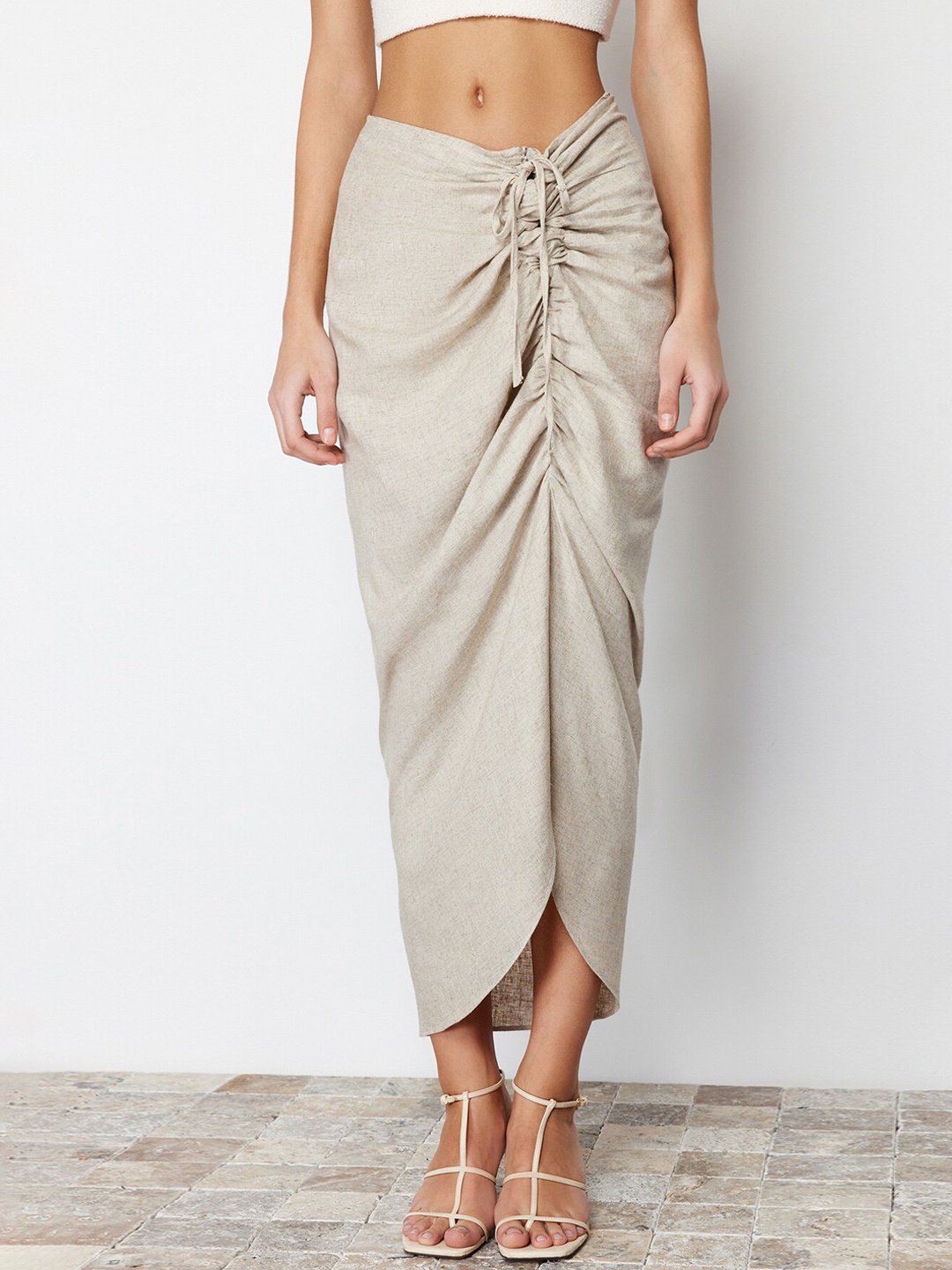 

Trendyol A-Line Midi Skirts, Beige