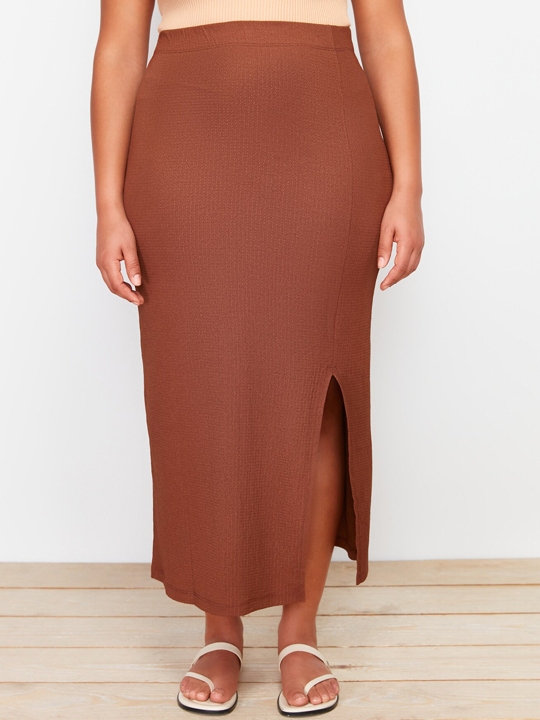 

Trendyol A-Line Midi Skirts, Brown