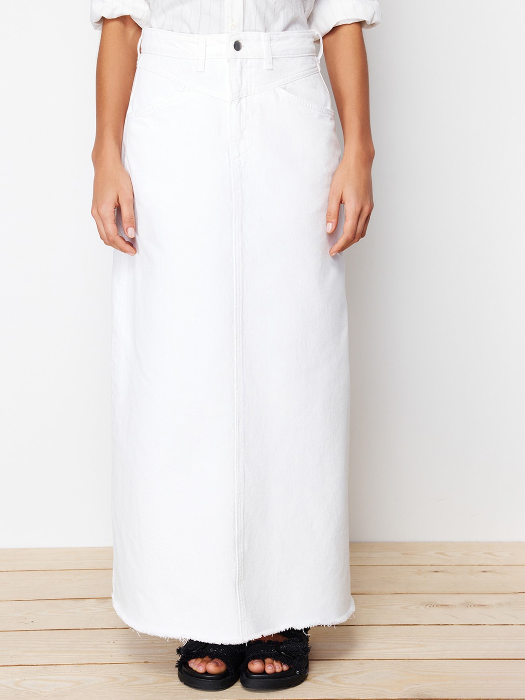

Trendyol Cotton Straight Maxi Skirts, White