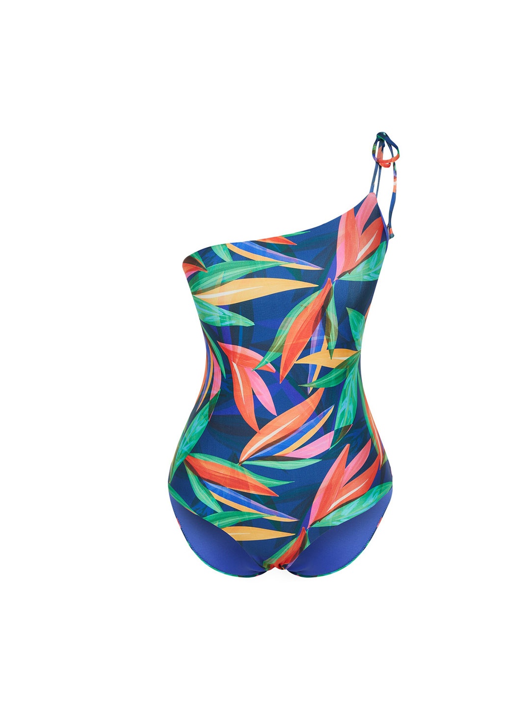 

Trendyol Printed One Shoulder Bodysuit, Blue