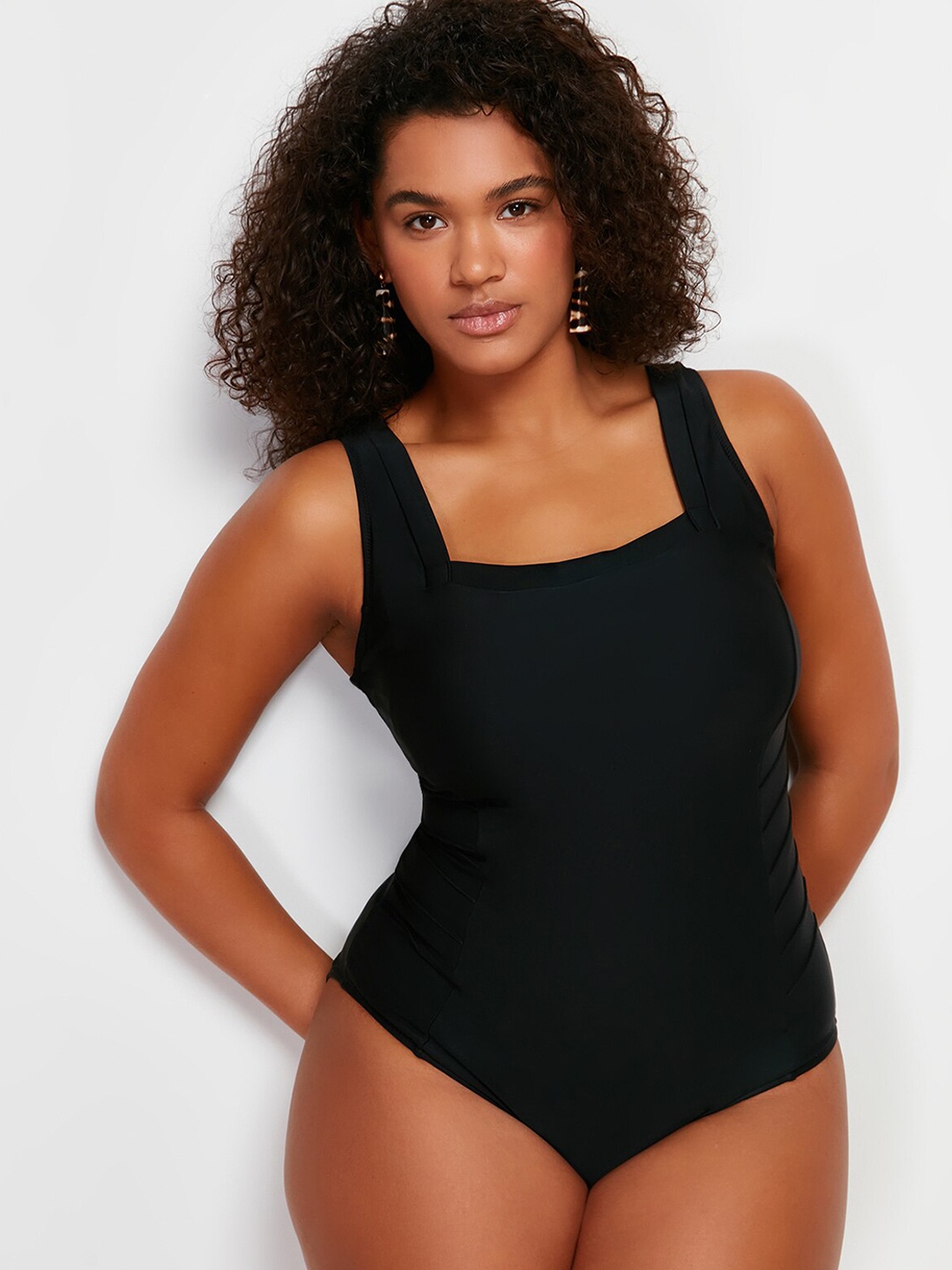 

Trendyol Square Neck Swim bodysuit, Black