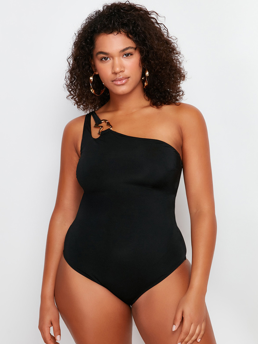 

Trendyol One Shoulder Swim Bodysuit, Black