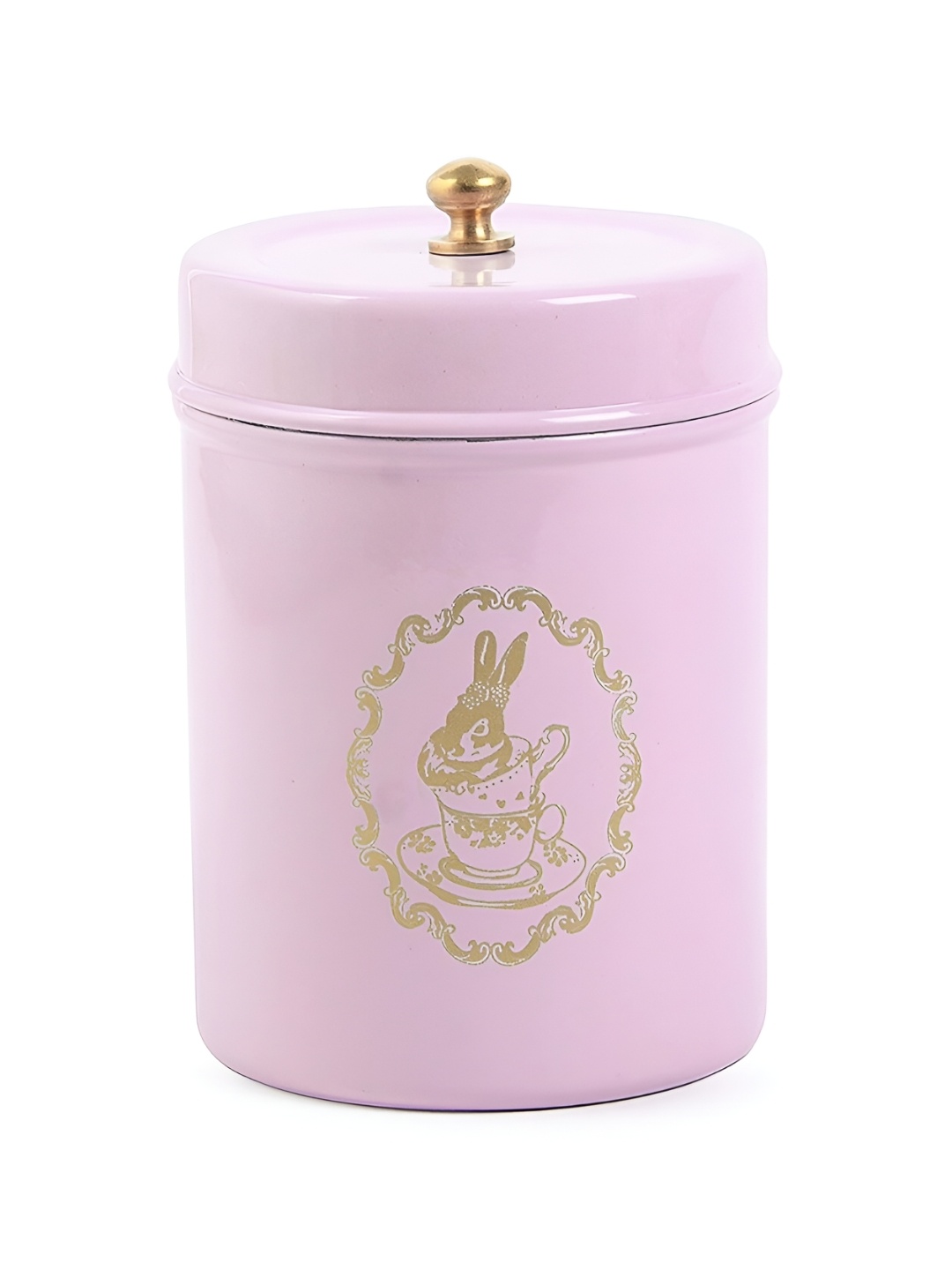 

Living With Elan Purple & Gold Toned Printed Stainless Steel Canister