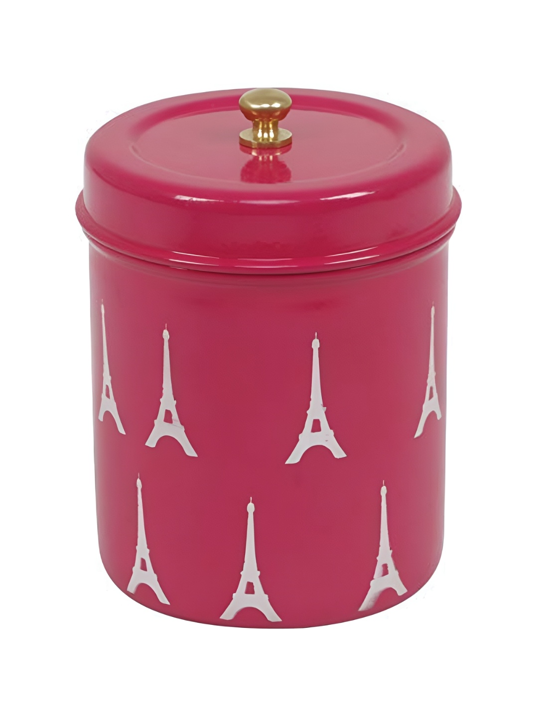 

Living With Elan Pink & White Printed Stainless Steel Canister