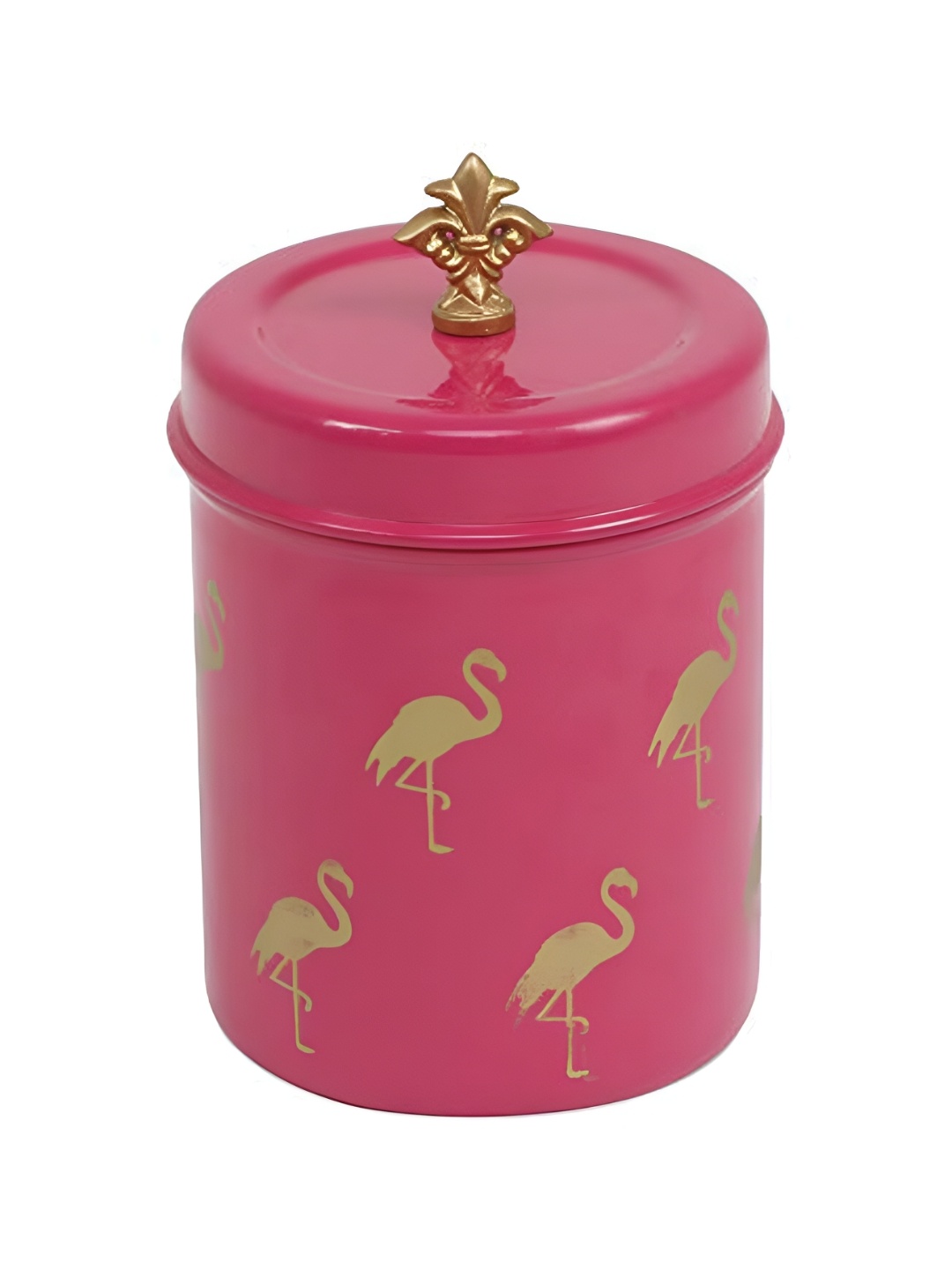

Living With Elan Pink & Olive Printed Stainless Steel Canister