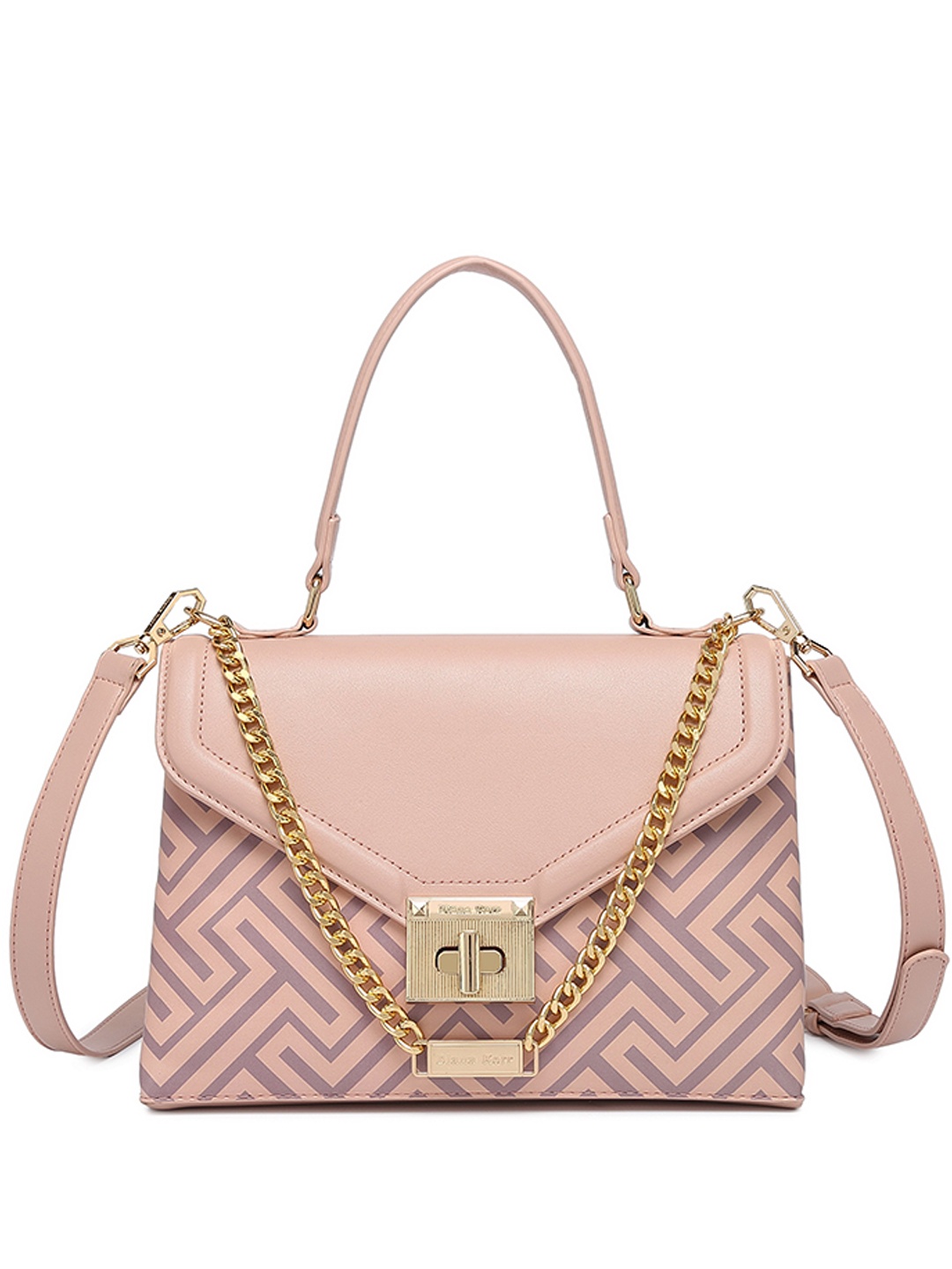 

Diana Korr Geometric Printed Structured Handheld Bag, Pink
