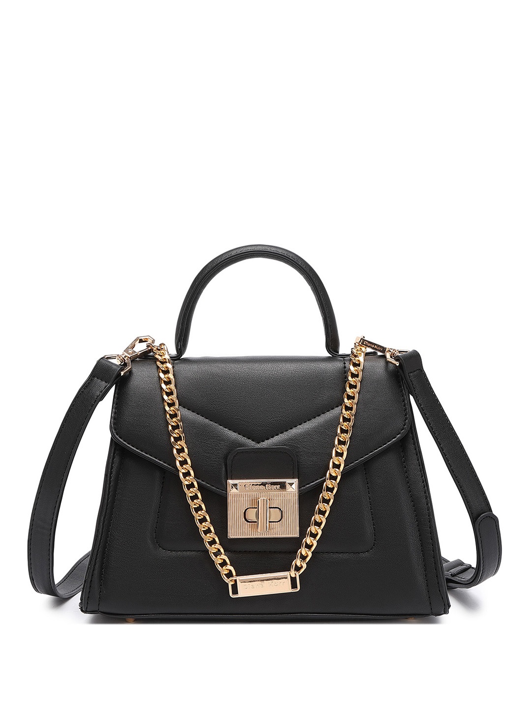 

Diana Korr LUXSAVANE Infinity Textured Structured Handheld Bag, Black