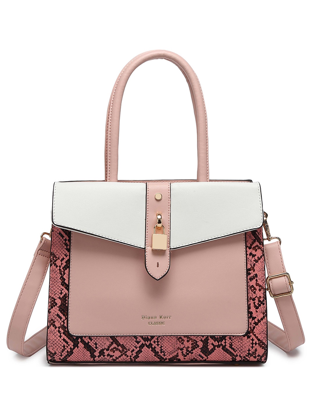 

Diana Korr Animal Printed Structured Satchel, Pink