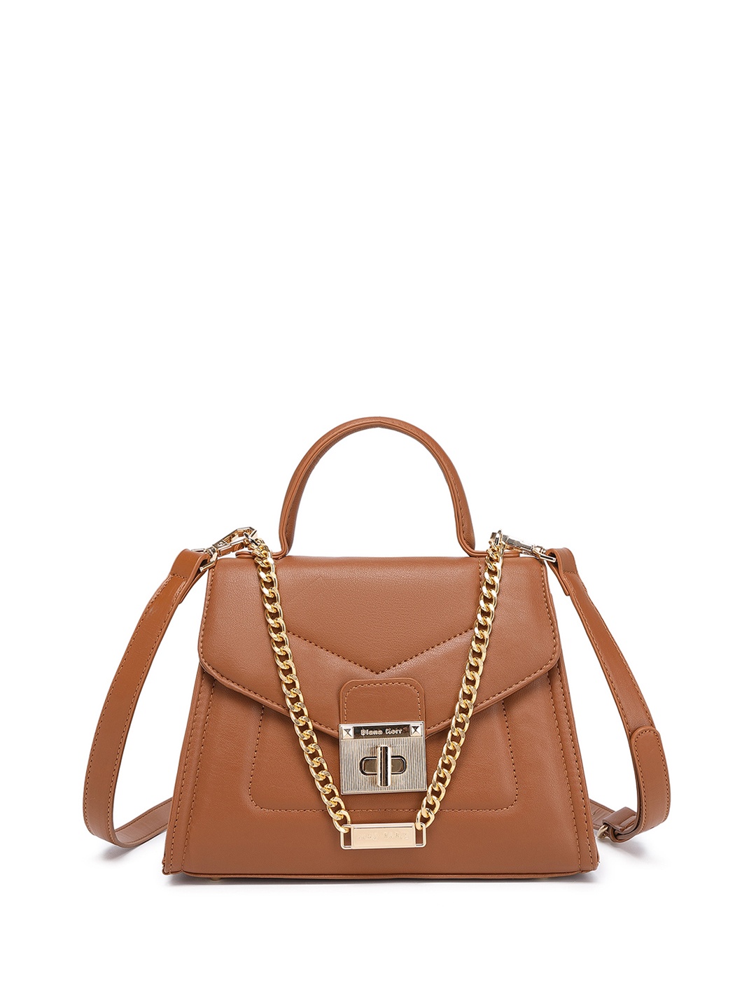 

Diana Korr LUXSAVANE Infinity Textured Structured Handheld Bag, Brown