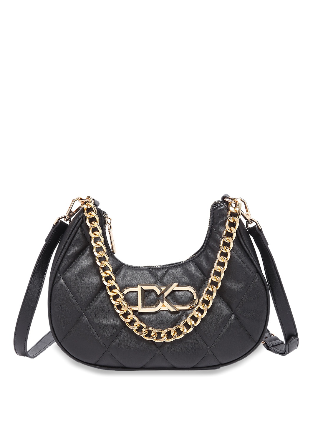 

Diana Korr Textured Structured Hobo Bag, Black