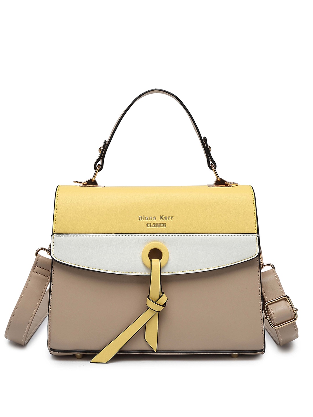 

Diana Korr Colourblocked Structured Handheld Bag, Yellow