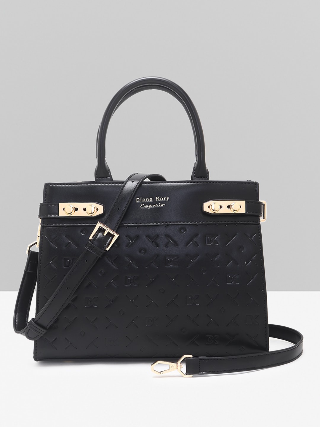 

Diana Korr Textured Structured Handheld Bag, Black