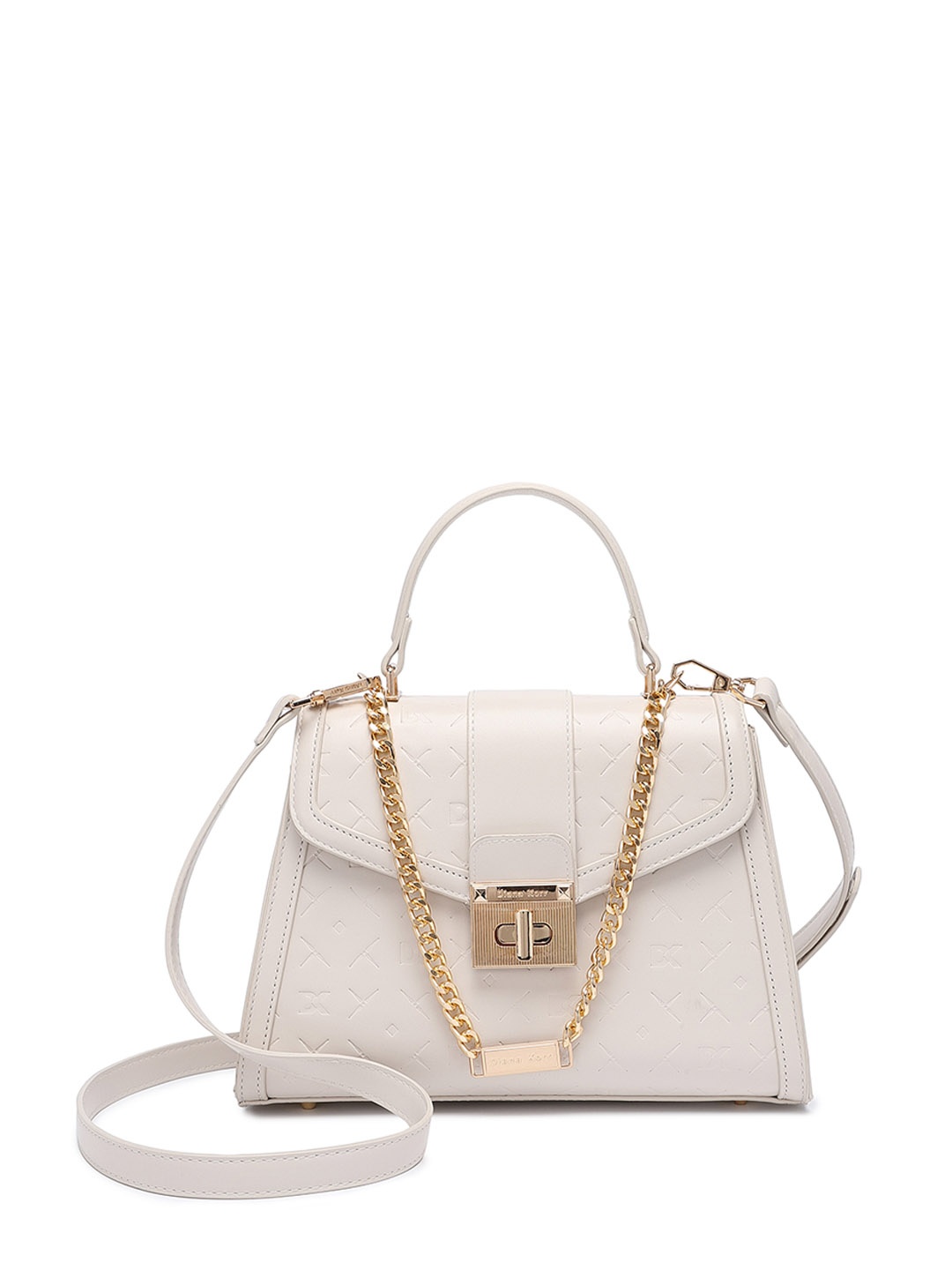 

Diana Korr Textured Zip Detail PU Handheld Bag, Off white