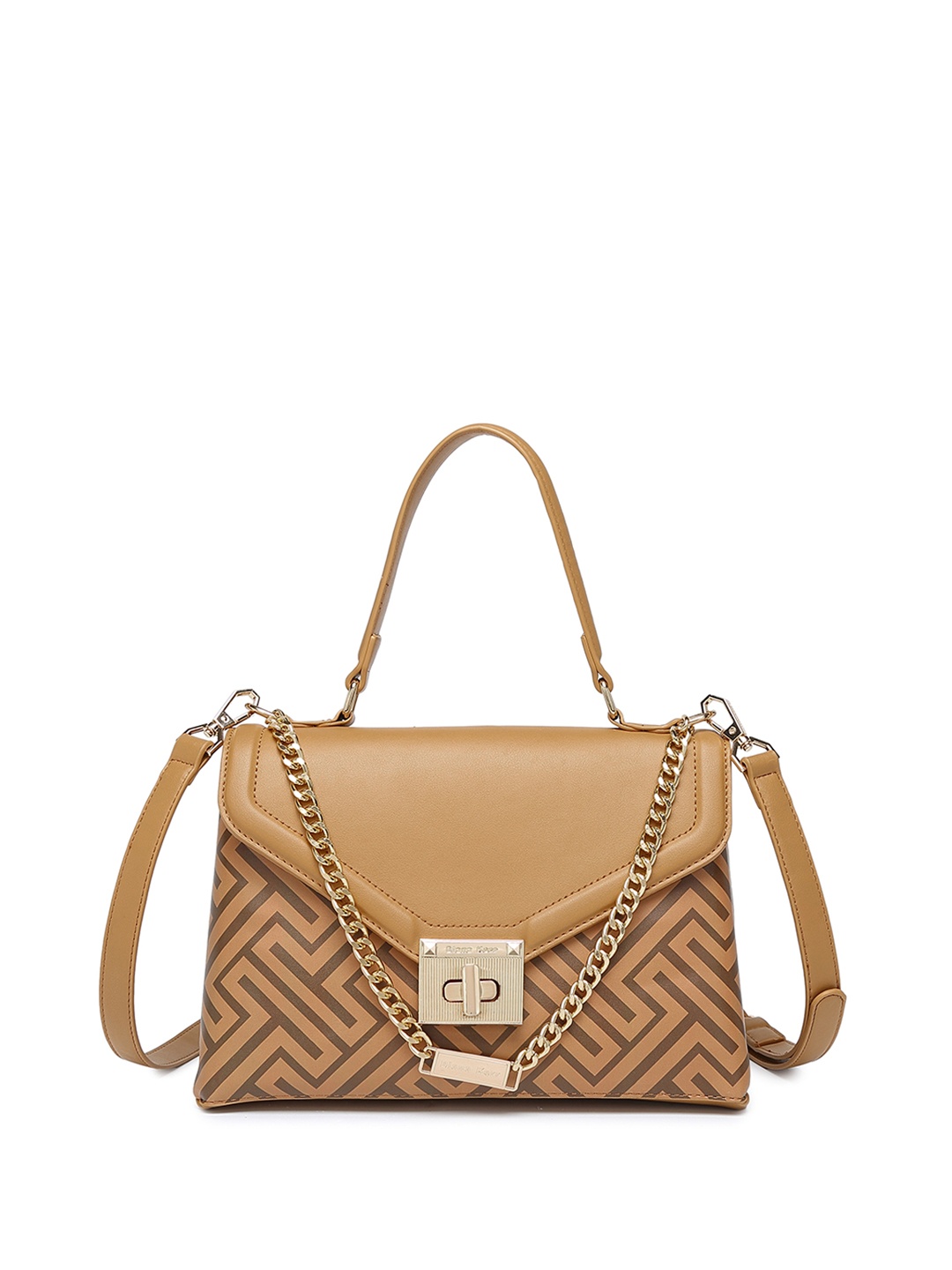 

Diana Korr Geometric Printed Structured Satchel, Brown