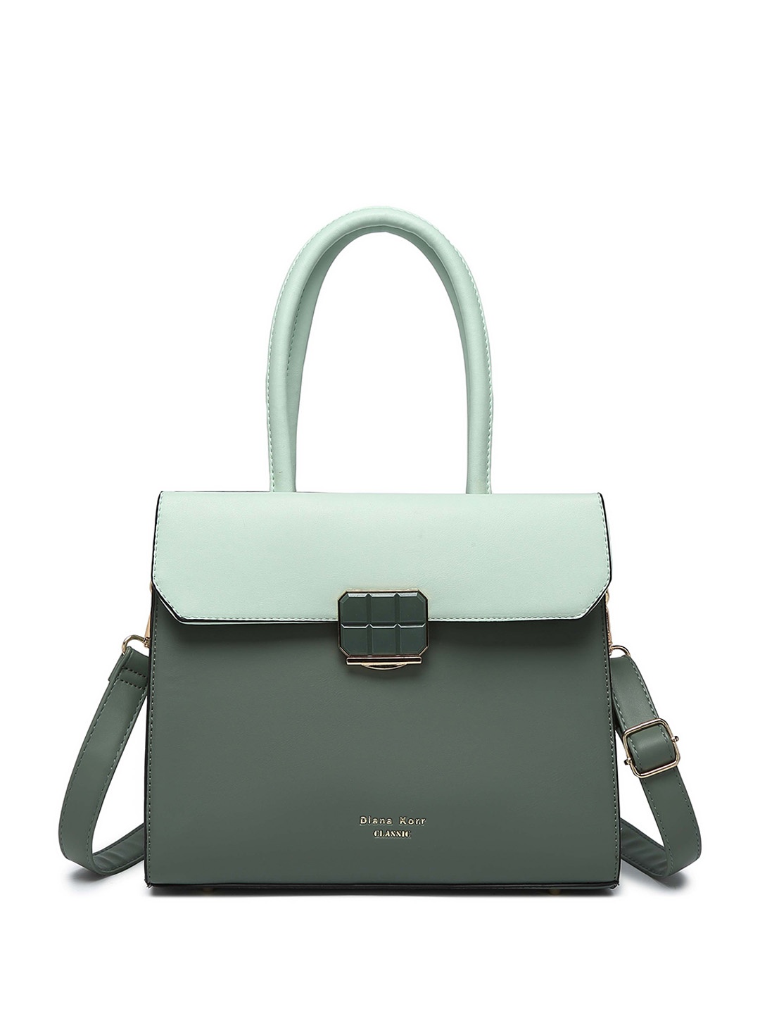 

Diana Korr Colourblocked Structured Satchel, Green