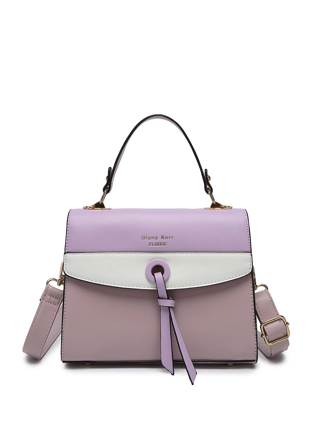 

Diana Korr Colourblocked Structured Satchel, Purple