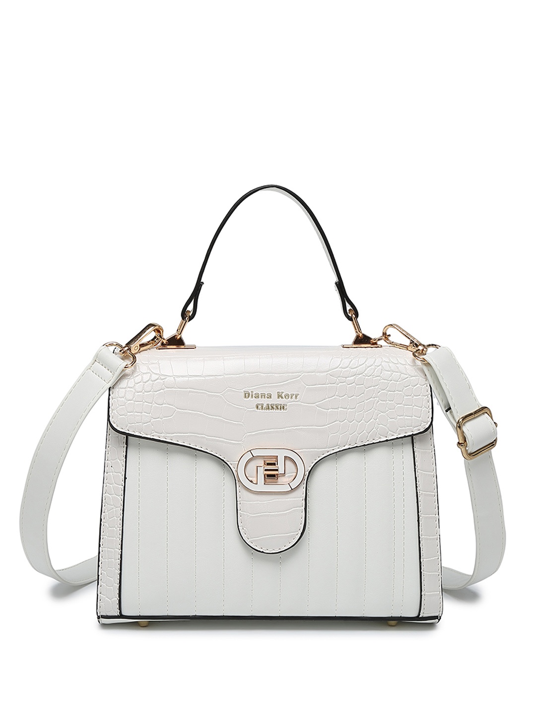 

Diana Korr Textured Structured Satchel, Off white