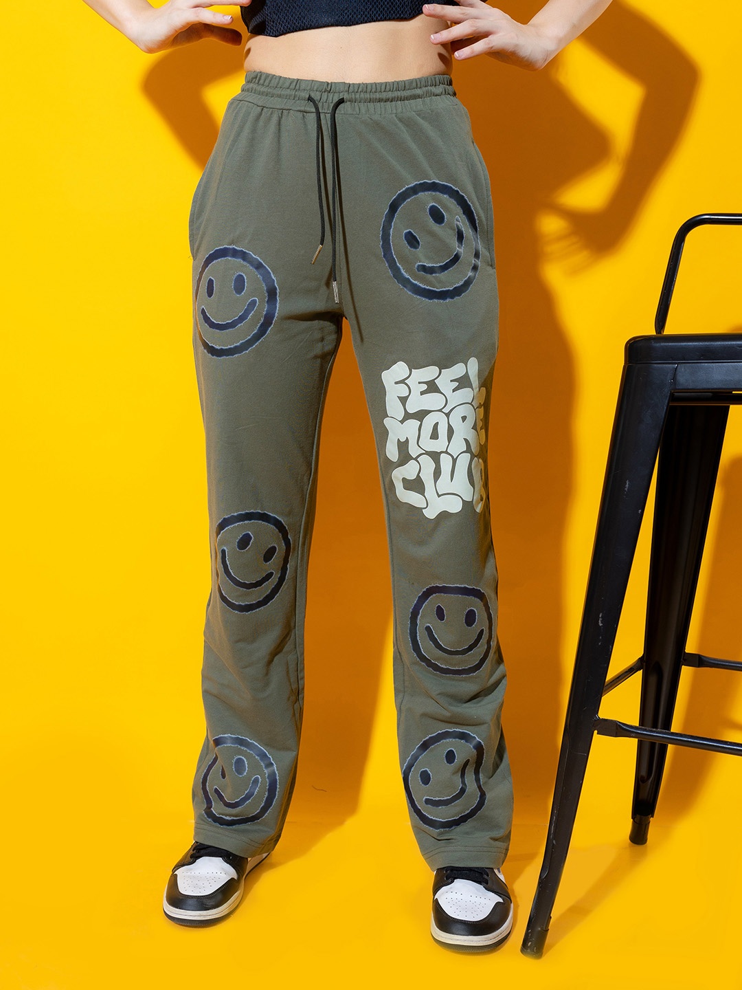 

Stylecast X Hersheinbox Women Printed Track Pants, Green