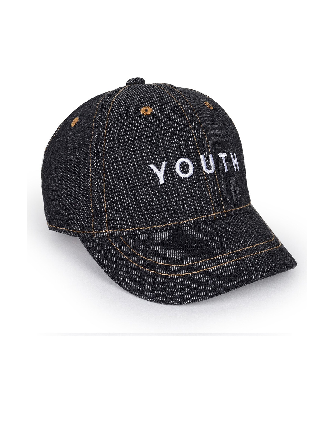 

Zacharias Kids Embroidered Cotton Denim Baseball Cap, Black