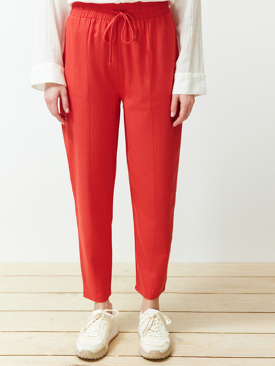 

Trendyol Women Mid-Rise Trousers, Orange