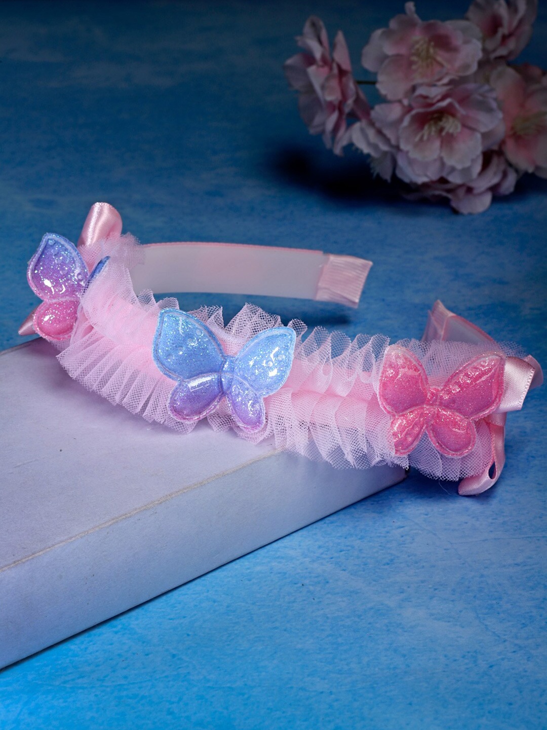 

Stoln Girls Butterfly Net Hairband, Pink
