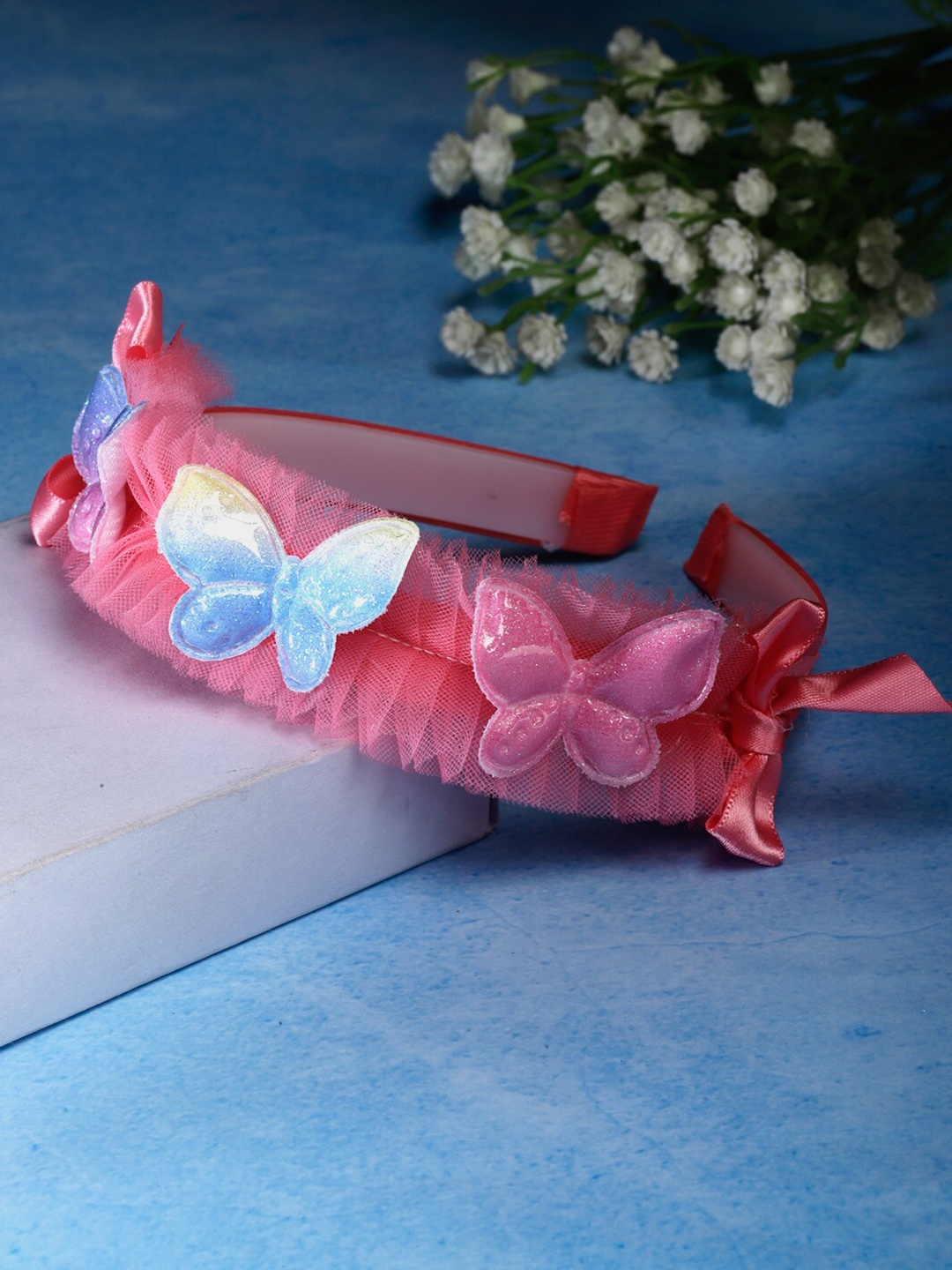 

Stoln Girls Butterfly with Net Details Hairband, Pink