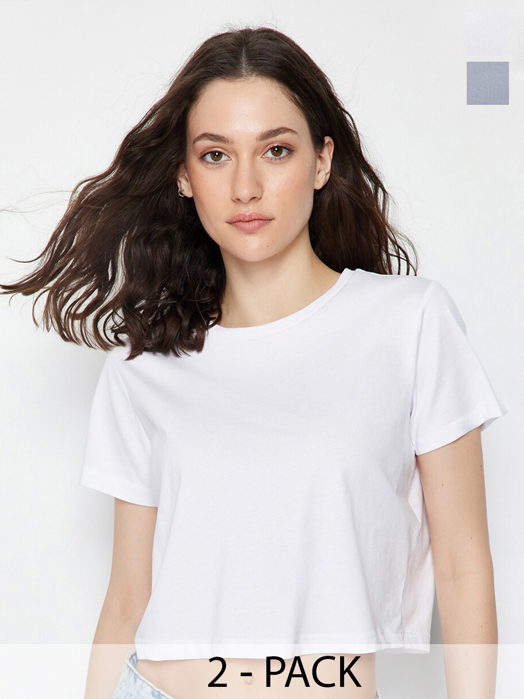 

Trendyol Pack Of 2 Round Neck T-shirt, White