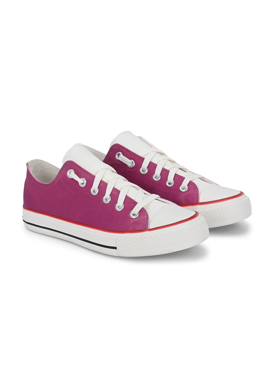 

CROWCIA LONDON Men Colourblocked Lightweight Canvas Sneakers, Purple
