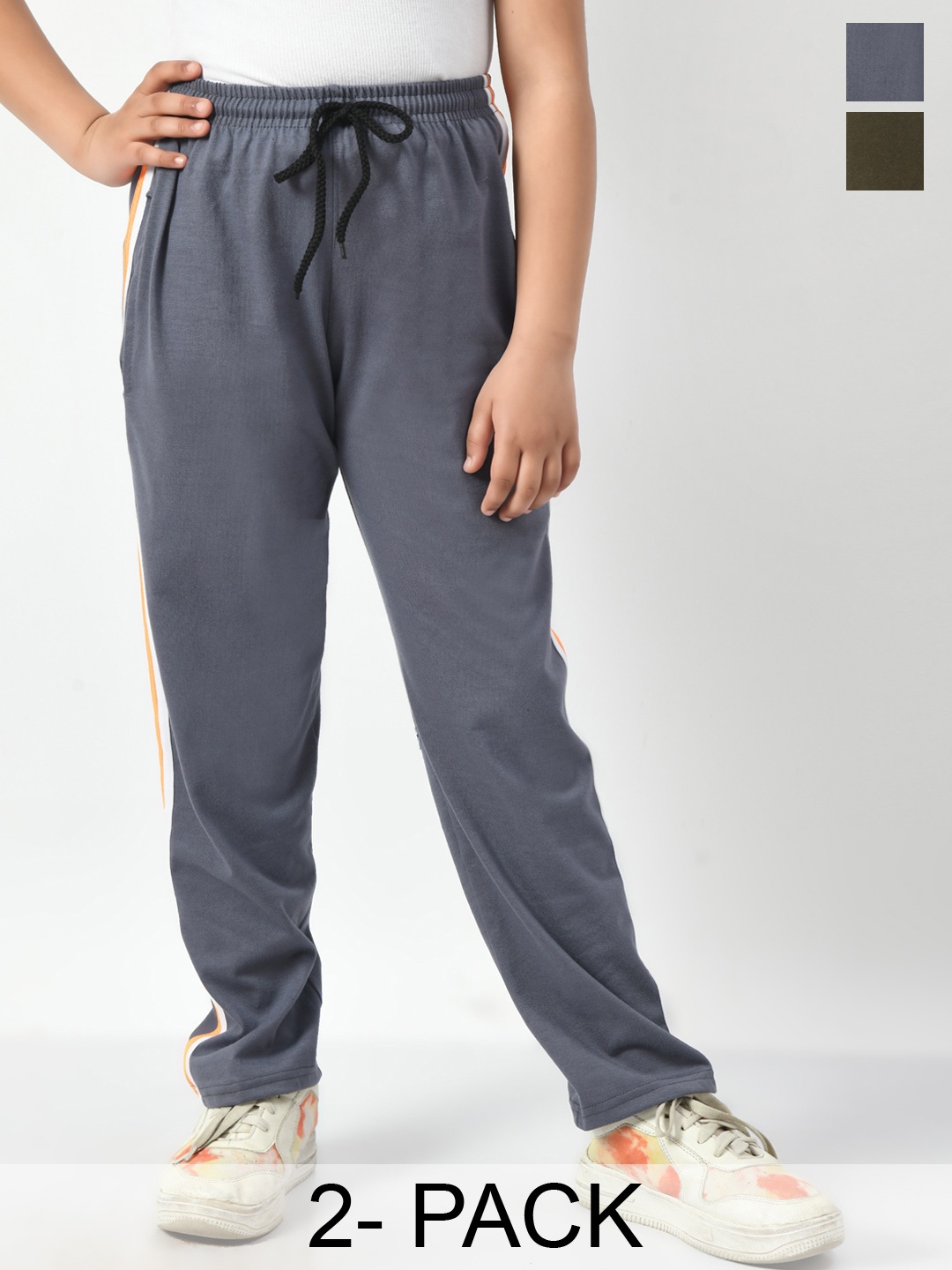 

BAESD Girls Pack Of 2 Cotton Track Pants, Grey