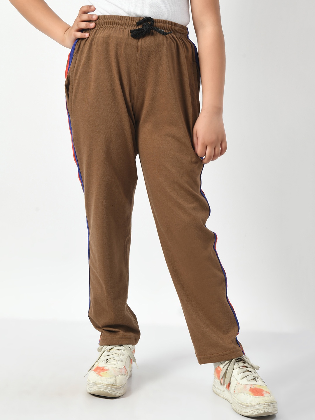 

BAESD Girls Cotton Side Striped Track Pants, Brown