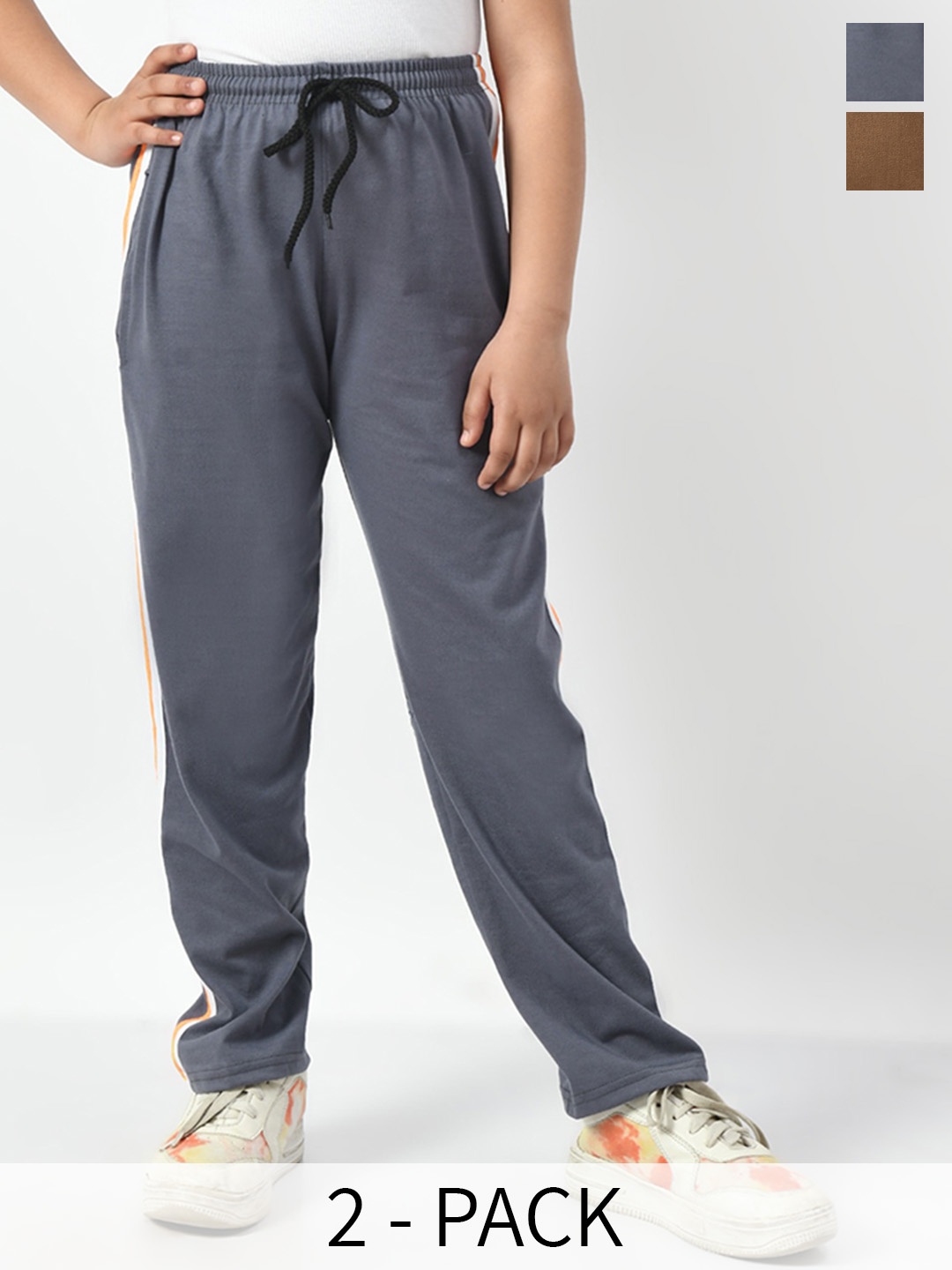 

BAESD Girls Pack Of 2 Cotton Track Pants, Grey