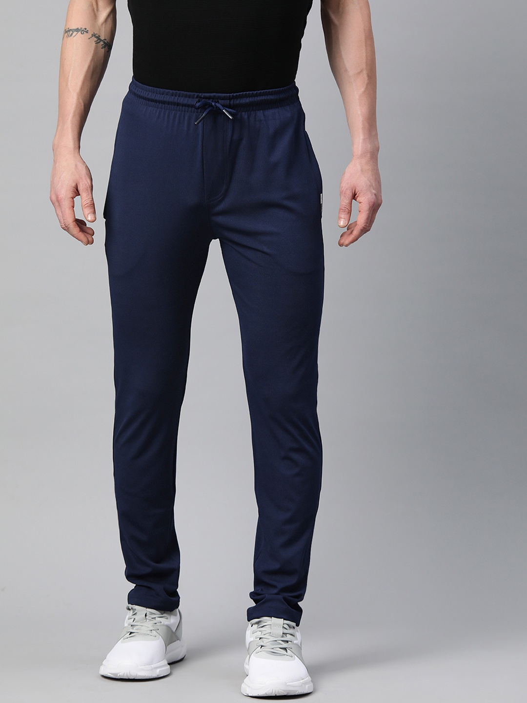 

TOM BURG Men Solid Regular Fit Track Pants, Navy blue