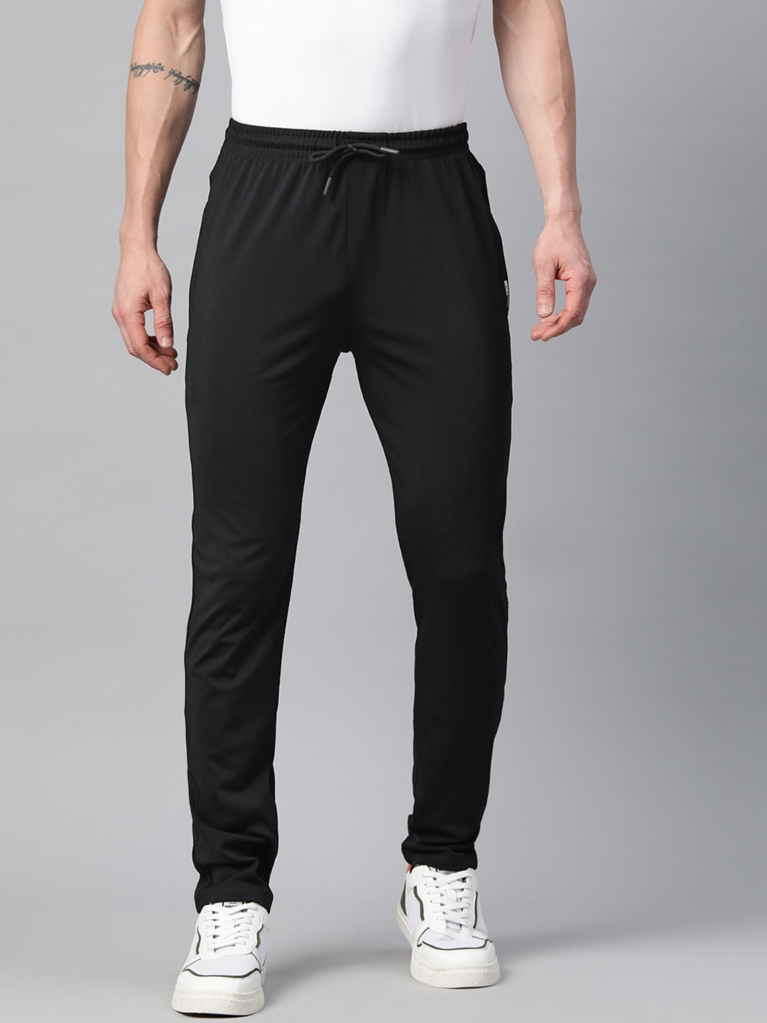 

TOM BURG Men Solid Regular Fit Track Pants, Black